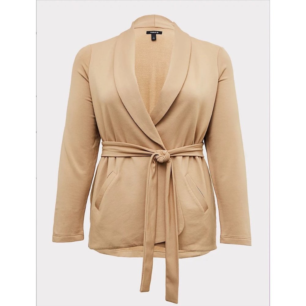 Torrid Beige tie front blazer